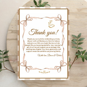 Cafe Bebe Coffee French Baby Shower Thank You Card