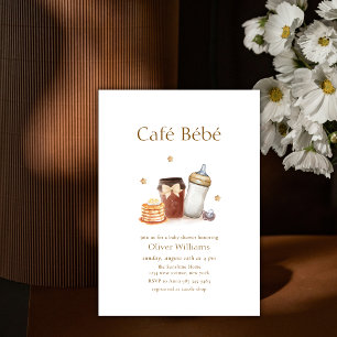 Café Bébé Coffee Pancake Pacifier Baby shower Invitation
