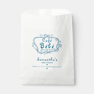 Café Bébé French Modern Cute Blue Boy Baby Shower Favour Bags
