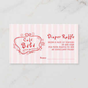 Café Bébé French Modern Pink Girl Baby Shower Enclosure Card