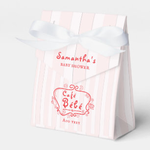 Café Bébé French Modern Pink Red Girl Baby Shower Favour Box