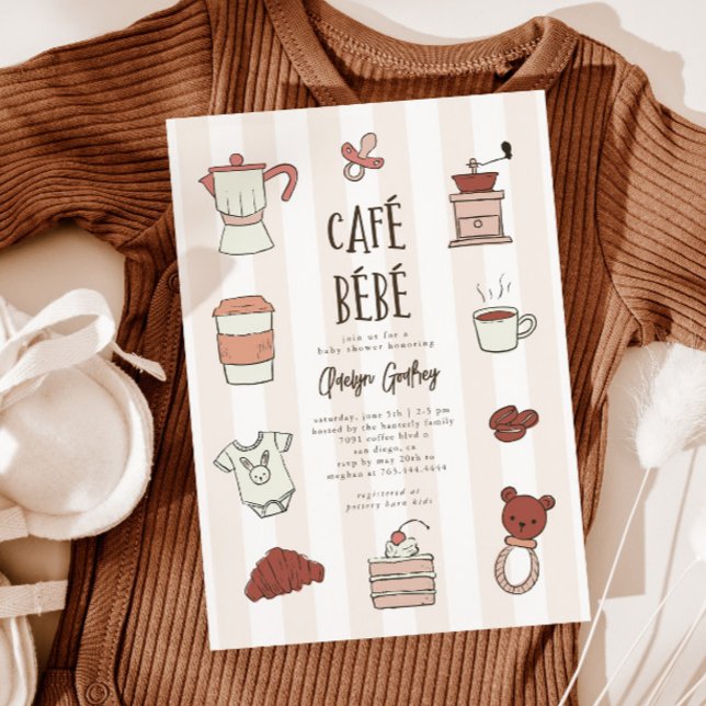 Cafe Bebe Gender Neutral Baby Shower Invitation (Creator Uploaded)