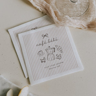 Cafe Bebe Home Coffee Baby Shower Stripy Napkin