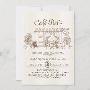 Cafe Bebe Parisian Baby Shower Invitation