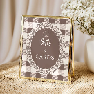 Cafe Bebe Rustic Gifts and Cards Baby Shower  Poster
