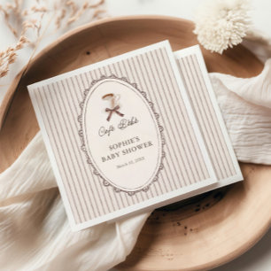 Cafe Bebe Vintage Coffee Baby Shower Napkin