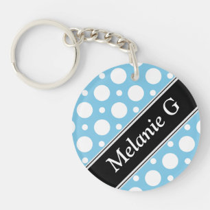 Cafe Blue Assorted Polka Dot Acrylic Keychain