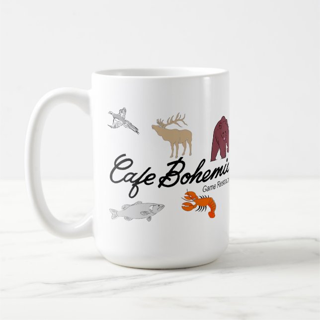 Cafe Bohemia Game Restaurant, Chicago Coffee Mug (Left)