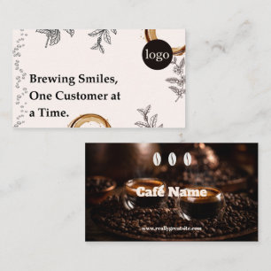 Café Business Card Botanical Coffee Design