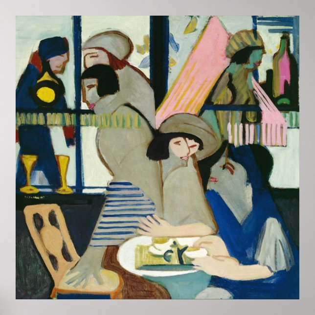 Cafe by Ernst Ludwig Kirchner Poster (Front)