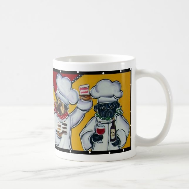 Cafe Chef Pet Pug Mug (Right)