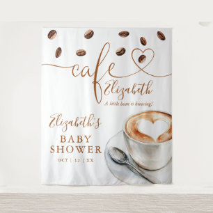 Cafe Coffee Brewing Baby Shower Photo Backdrop Tapestry