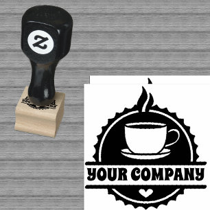 Cafe coffee company Name Rubber Stamp