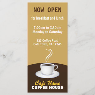 Cafe Coffee Menu Shop Beige and Brown Rack Cards