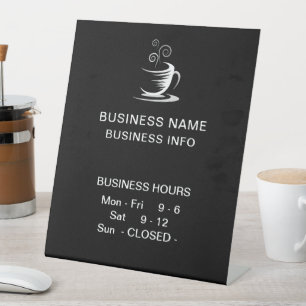 Café Coffee Shop Business Hours Pedestal Sign
