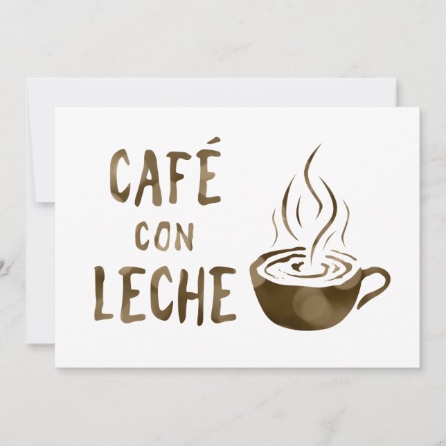 cafe con leche bokeh invitation (Front)