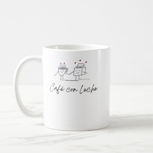 Cafe Con Leche Coffee With Milk T-Shirt Mug (Left)