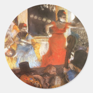 Cafe Concert at Les Ambassadeurs by Edgar Degas Classic Round Sticker