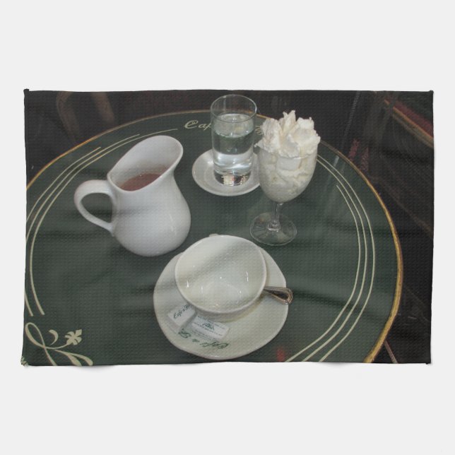Cafe de Flore, Paris, France - Cafe Viennois Tea Towel (Horizontal)