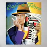 CAFÉ DE FLORE POSTER<br><div class="desc">Vintage French design for cafe.</div>