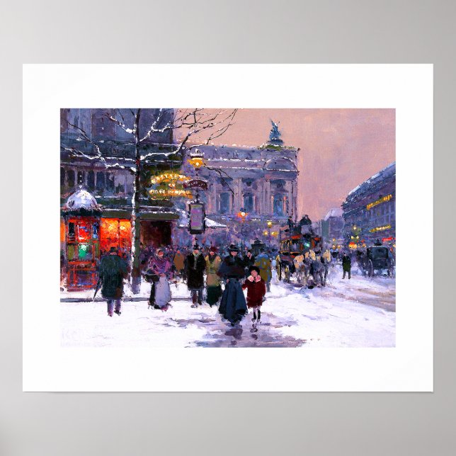 Cafe de la Paix, Opera.Winter. Fine Art Print (Front)