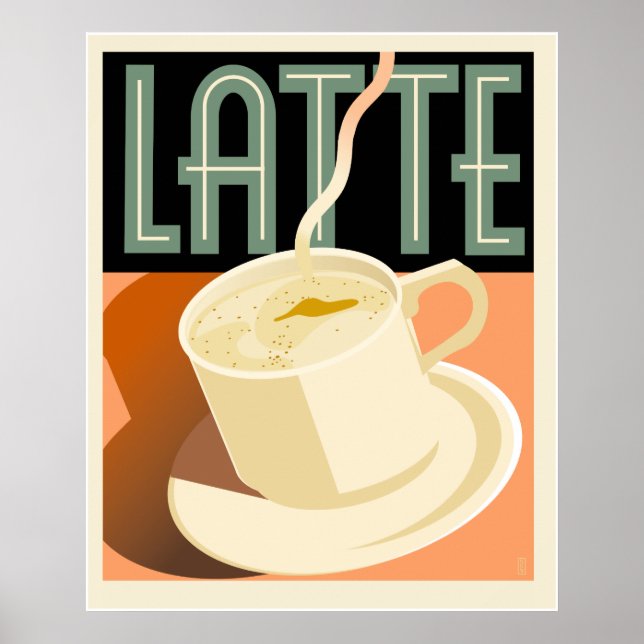 Cafe Deco Latte Poster (Front)
