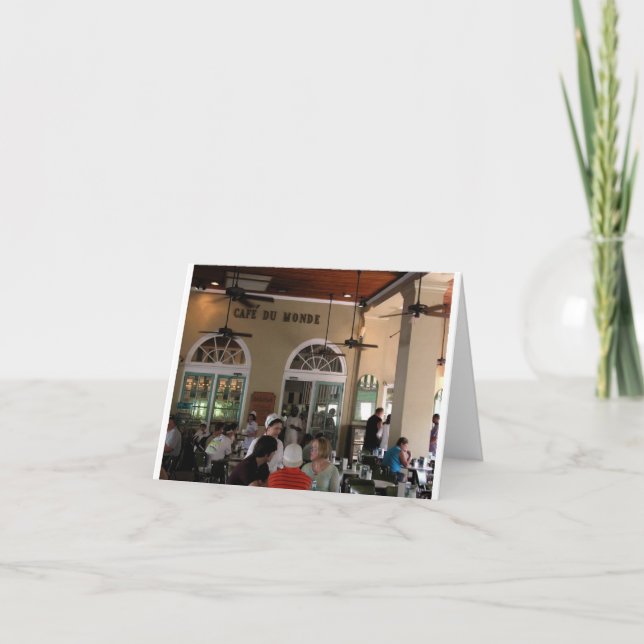 Café du Monde in full swing Card (Front)