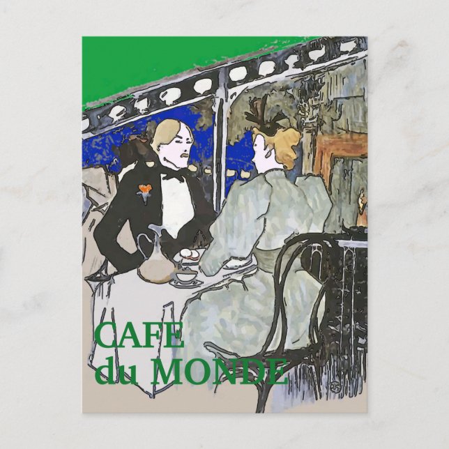 Cafe Du Monde Vintage Style Postcard (Front)