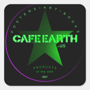 Cafe Earth Musuem Square Sticker