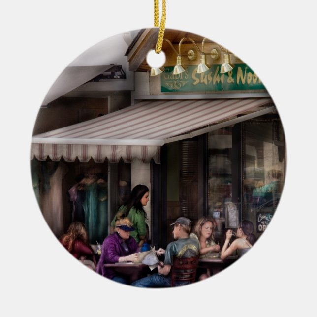 Cafe - Gabi's Sushi & Noodles Ceramic Tree Decoration (Front)