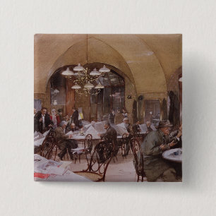 Cafe Griensteidl, Vienna, 1890 15 Cm Square Badge