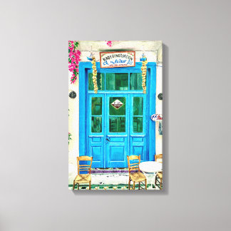 Cafe Hand-drawn Pencil Crayon Art Canvas Print