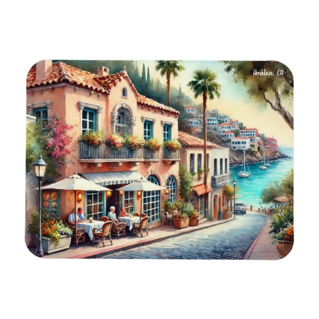 Cafe in Avalon Catalina Island California Magnet (Horizontal)