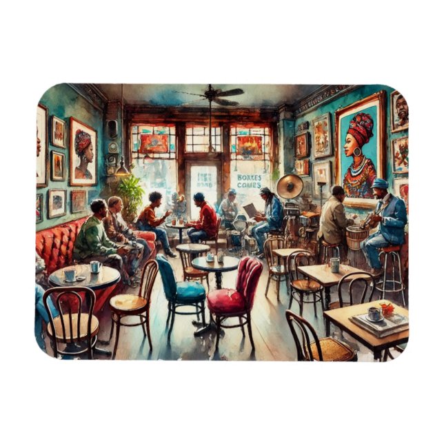 Cafe in Chicago Bronzeville Magnet (Horizontal)