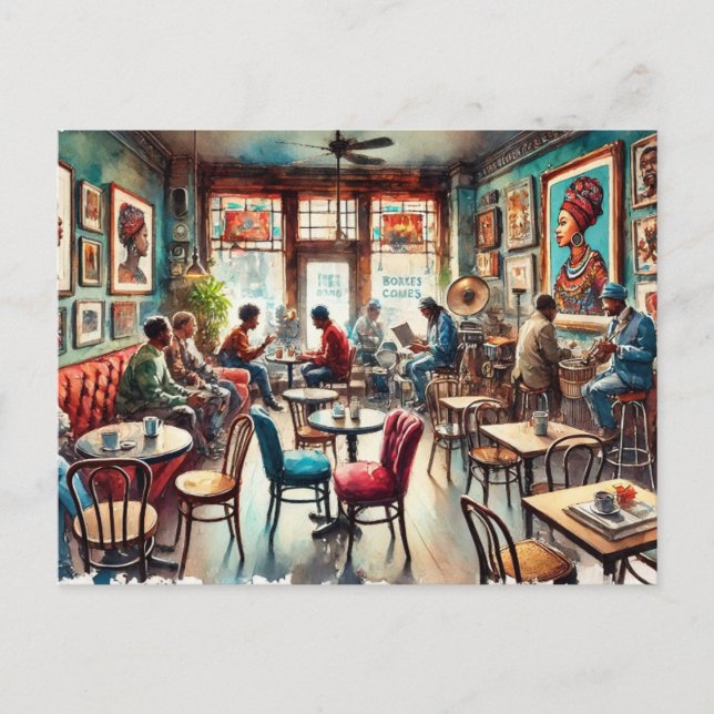 Cafe in Chicago Bronzeville Postcard (Front)
