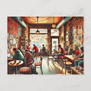 Cafe in Chicago Bucktown Postcard