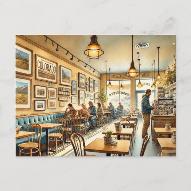 Cafe in Denver Colorado Postcard (Front)