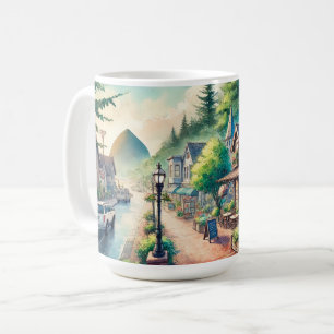 Cafe in Downtown Cannon Beach Oregon Travel Coffee Mug