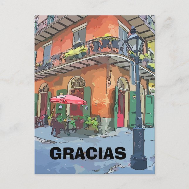 Café In French Quarter, edit text Postcard (Front)