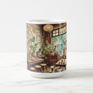 Cafe in Ho Chi Minh City Vietnam Watercolor Coffee Mug