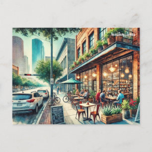 Cafe in Houston Texas Postcard