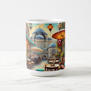 Cafe in Istanbul Watercolor Painting Coffee Mug