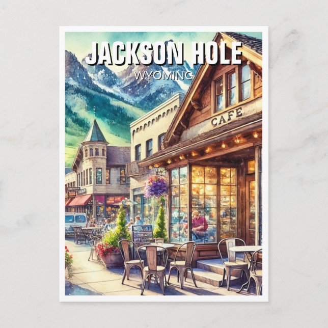 Cafe in Jackson Hole Wyoming Postcard (Front)