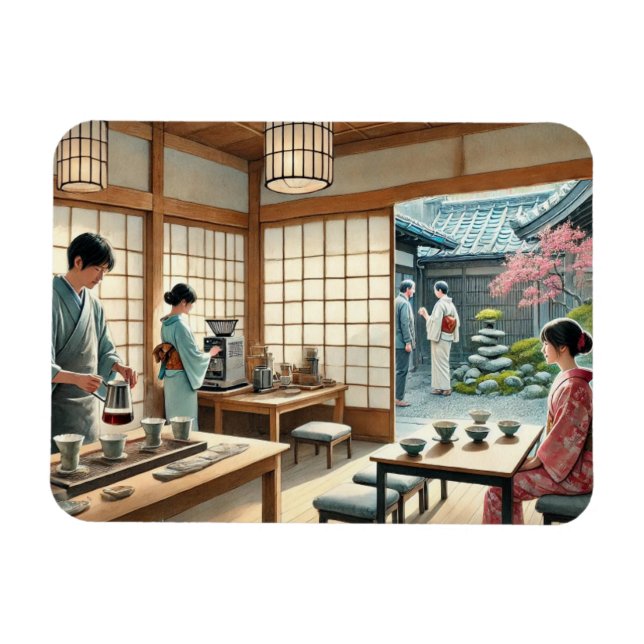 Cafe in Kyoto Magnet (Horizontal)