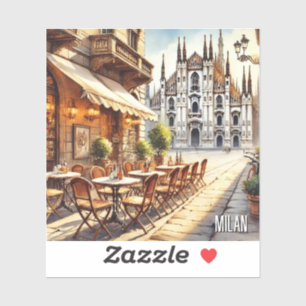 Cafe in Milan Watercolor Painting Mug