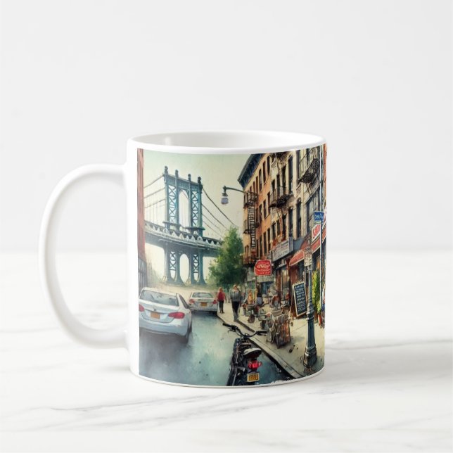 Cafe in New York Brooklyn Coffee Mug (Left)