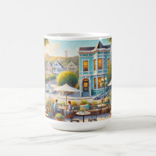 Cafe in San Francisco Golden Gate Bridge Coffee Mug