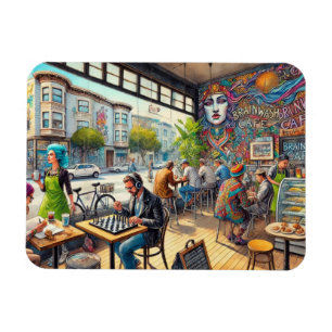 Cafe in San Francisco Mission District Mug Magnet