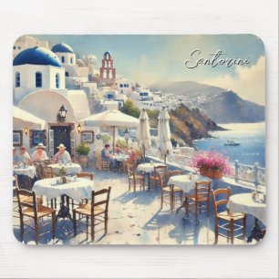 Cafe in Santorini Mouse Mat