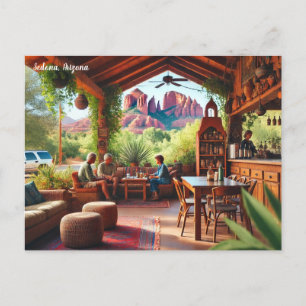 Cafe in Sedona Arizona Postcard